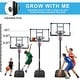 preview thumbnail 7 of 5, Portable Basketball Hoop Backboard System Stand Height Adjustable 6.6ft - 10ft with 42 Inch Backboard and Wheels