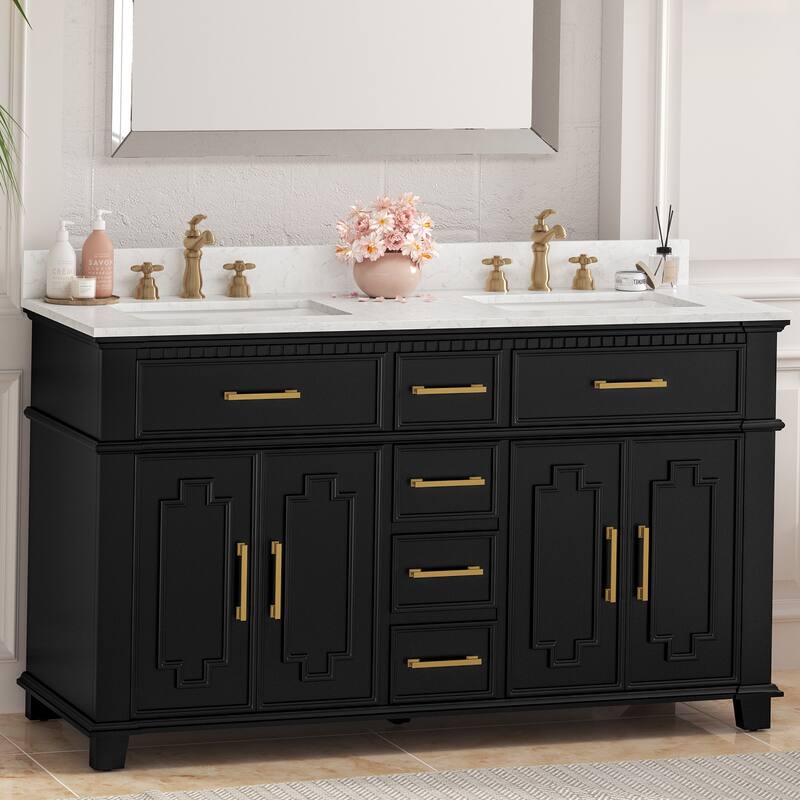 36 Inch Bathroom Vanity with Sink, Soft-Close Sliding Drawers & Cabinet, Bathroom Vanity Cabinet Set in White