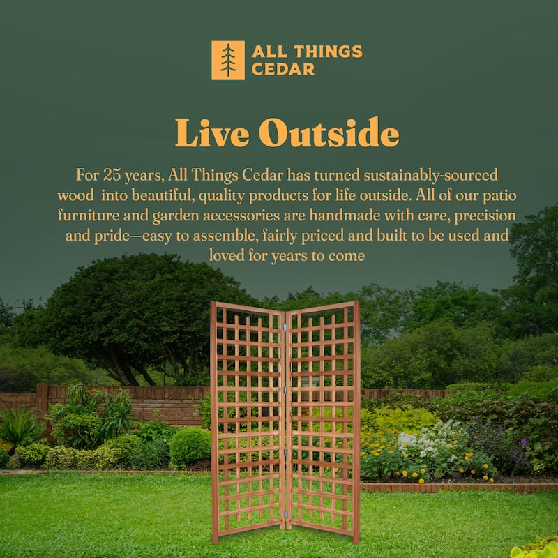 All Things Cedar 2-Piece Outdoor Single Trellis Handcrafted for Climbing Plants - 28