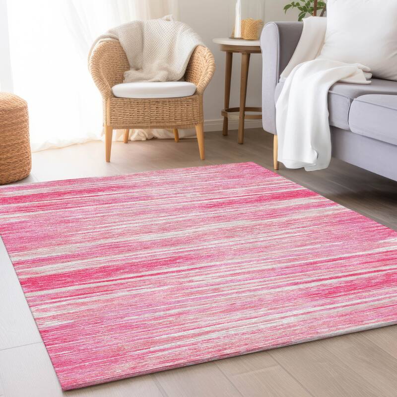 Premium Washable Super Soft Ombre Stripes Mayfield Rug - Pink - 9' x 12'