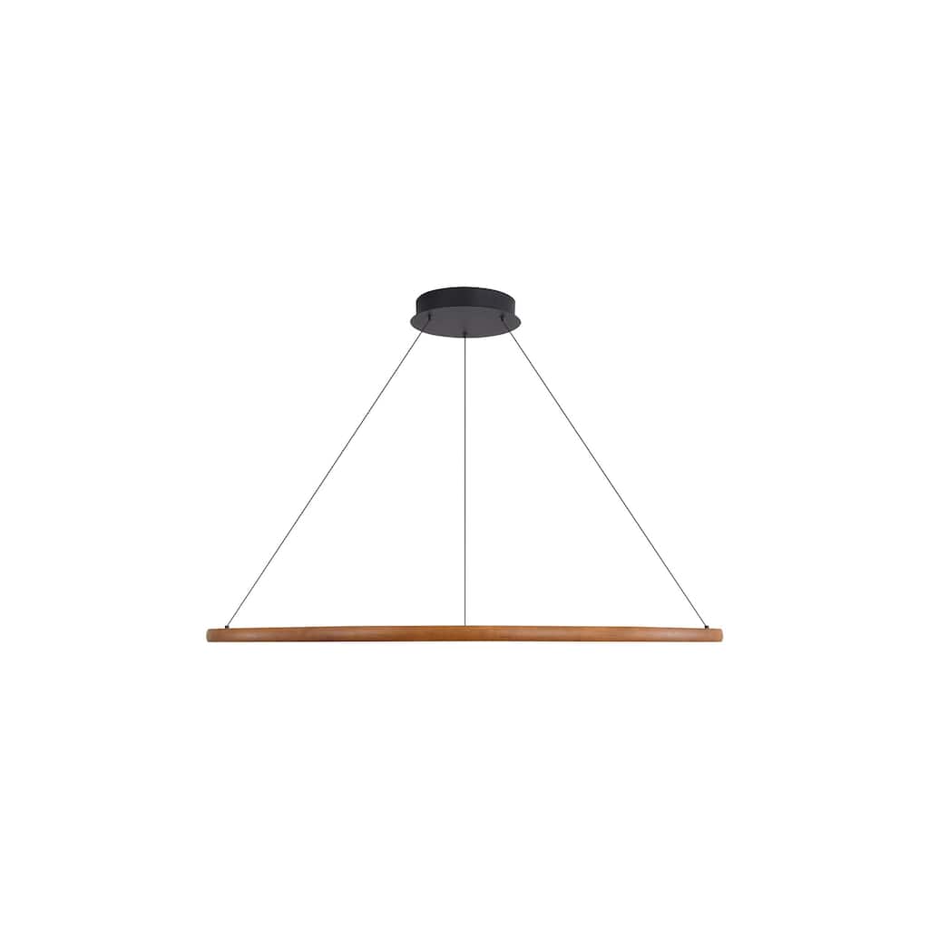 Veritas 35" LED Ring Chandelier in Driftwood - Gray