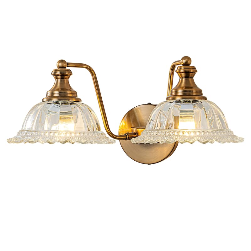 Modern Vanity Light with Crystal Glass Shade