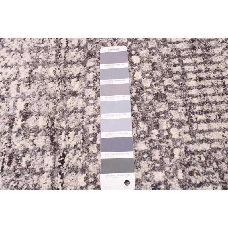ECARPETGALLERY Hand-knotted Silk Shadow Grey Wool Rug - 4'10 x 6'11