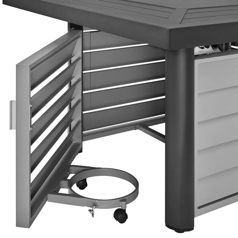Corvus Abruzzo 42 Inch Square Aluminum Propane Fire Pit Table
