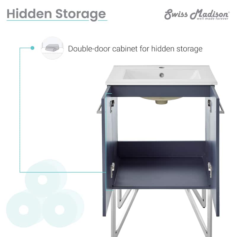 Annecy 24" Bathroom Vanity in Cinder Purple