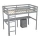 preview thumbnail 40 of 38, Twin Loft Wood Bed with Under-bed, Built-in Desk, a Storage Cabinet of 2 Drawers, Guardrails, Ladder