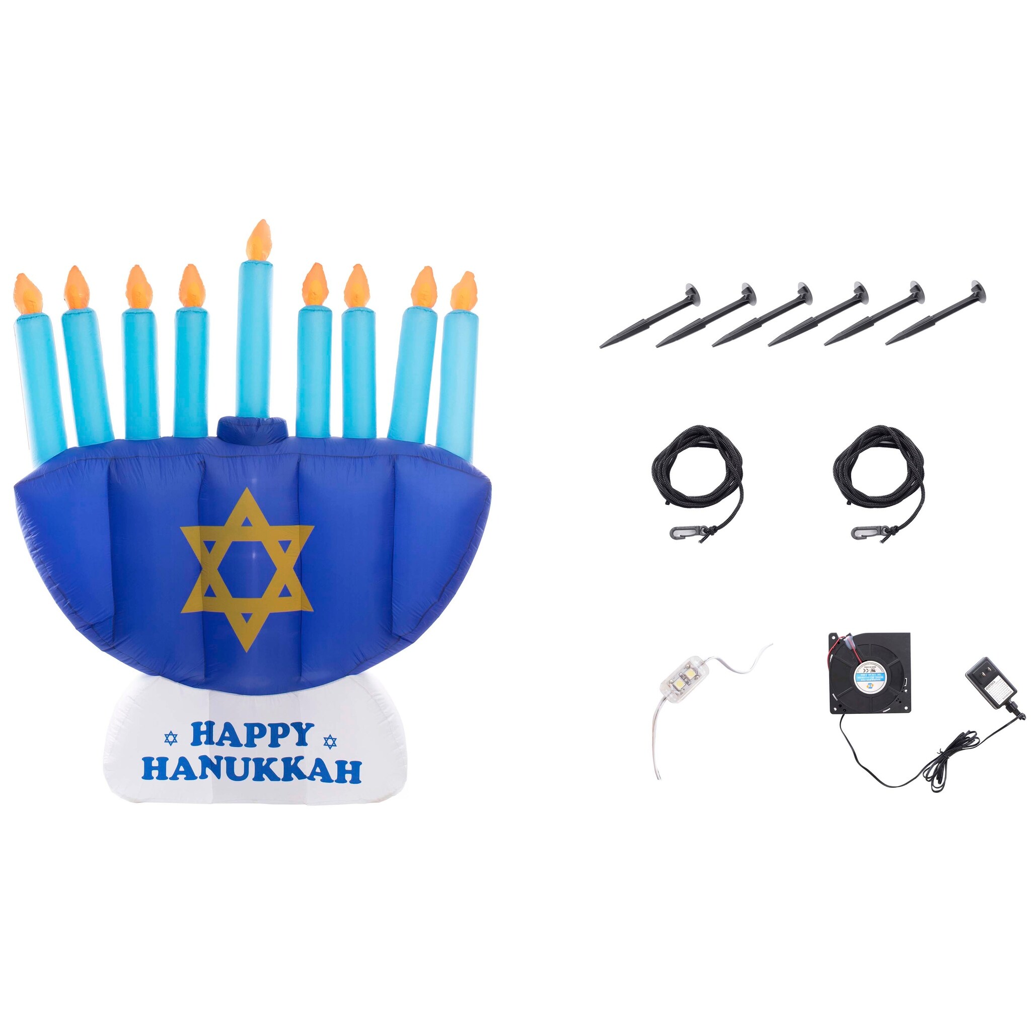 Shop Giant Hanukkah Inflatable Menorah Yard Decor With Built In Bulbs Tie Down Points And Powerful Built In Fan Overstock 32333445