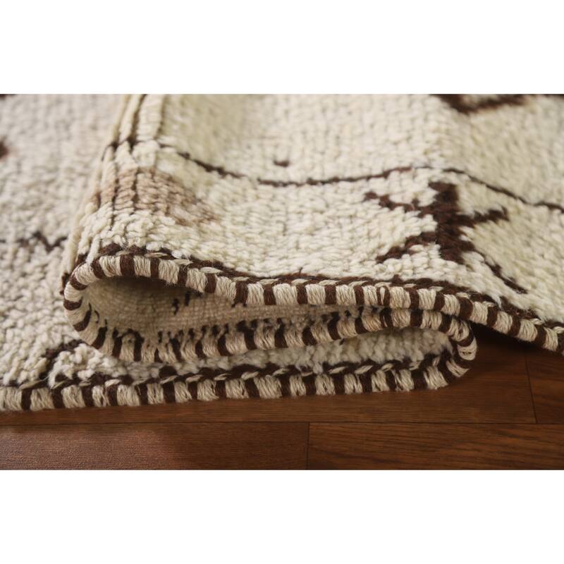 Plush Geometric Anatolian Turkish Runner Rug Hand-knotted Wool Carpet - 3'7"x 11'2"