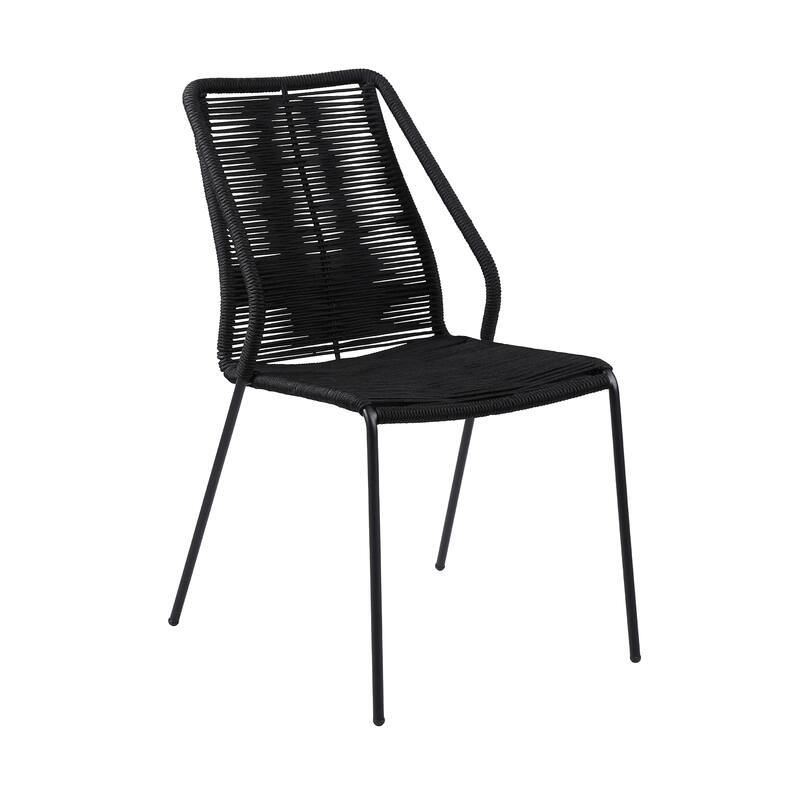 Clip Rope and Steel Indoor Outdoor Stack Dining Chairs - Set of 2