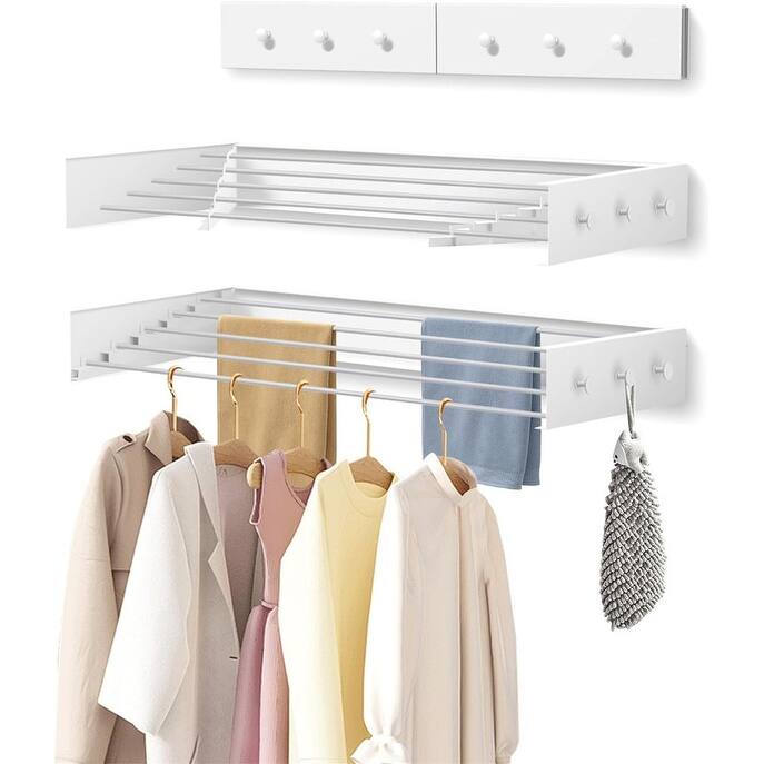 Foldable Wall Mounted Drying Rack - 31.5", 60 lbs