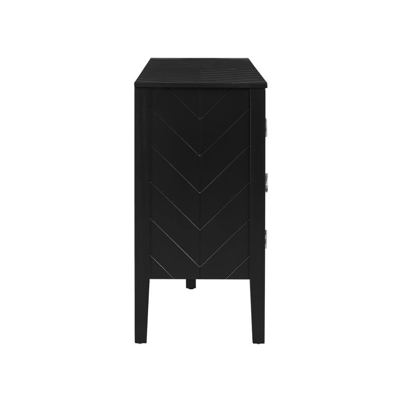 4-Door Buffet Sideboard Accent Storage Cabinet TV Console Table, Black