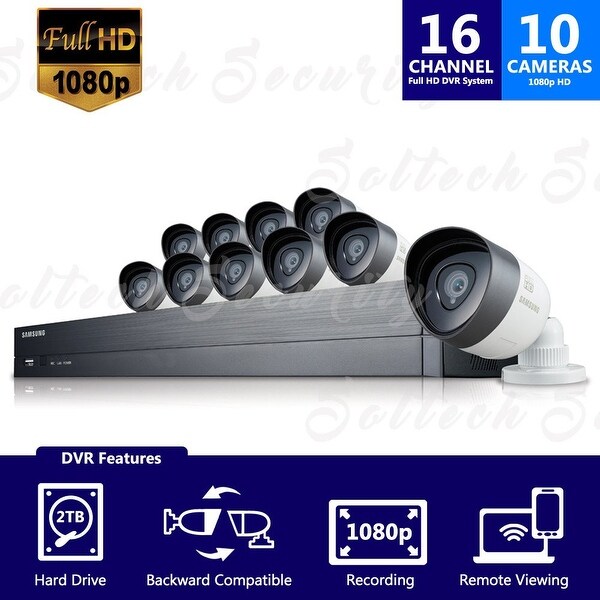 SDH-C75100 - Samsung 16 Channel 1080p HD 2TB Security System with 10 Cameras (Refurbished)