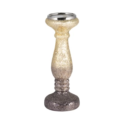 Sagebrook Home Ombre Crackled Glass Candle Holder