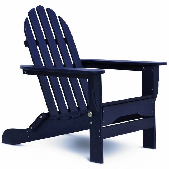 Nelson Recycled Plastic Folding Adirondack Chair - by Havenside Home - Navy