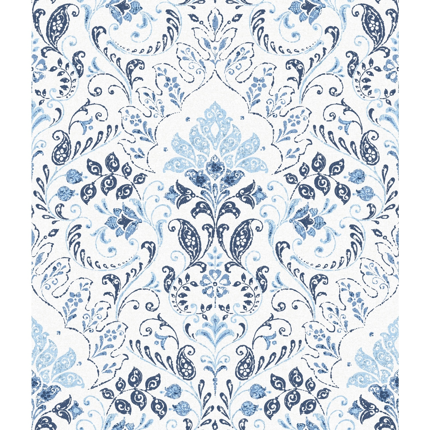 RoomMates Blue Persian Damask Peel and Stick Wallpaper