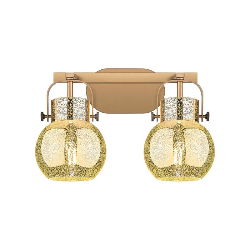 Innovations Lighting 423-2W-11-17 Pilaster II Sphere Vanity Pilaster - Brushed Brass / Mercury