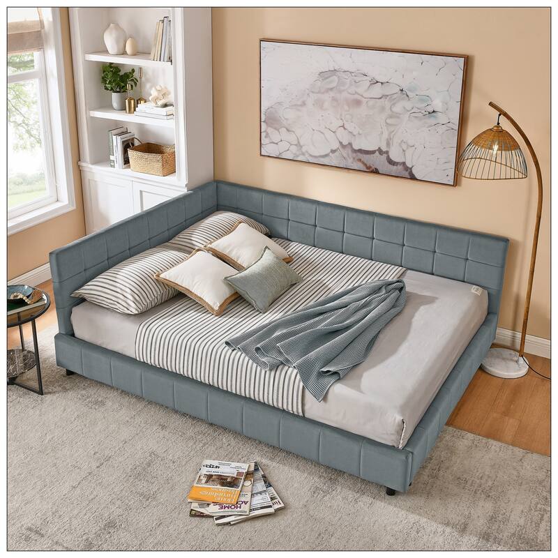 Queen Size Upholstered Tufted Bed Frame for Bedroom