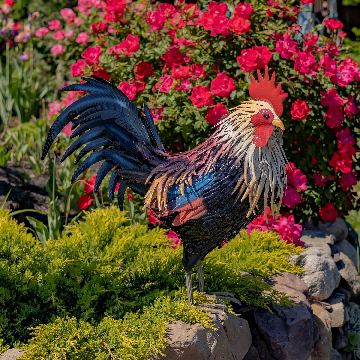 27 Inch Tall Painted Iron Rooster Decoration Chester - Bed Bath \u0026 Beyond -  37286613, image size:1500x1500