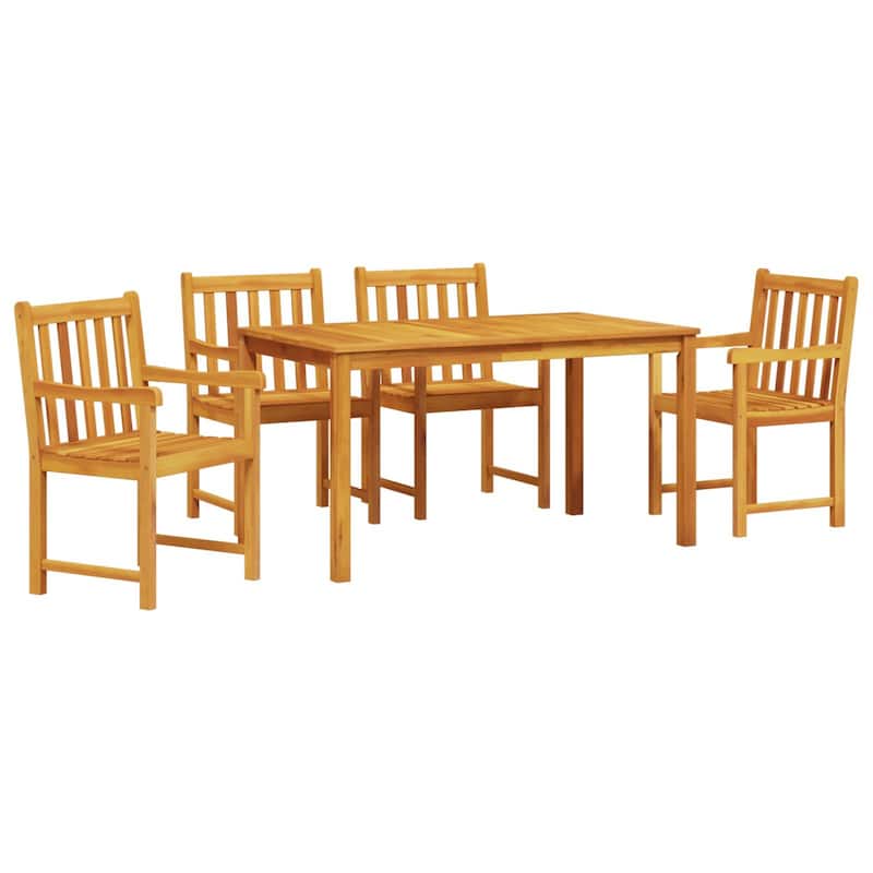 vidaXL Dining Table Set Set of 5 Brown Solid Acacia wood Durable - 55.1 x 31.5 x 29.1