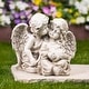 preview thumbnail 1 of 4, Double Cherubs with Heart Statue - 9"
