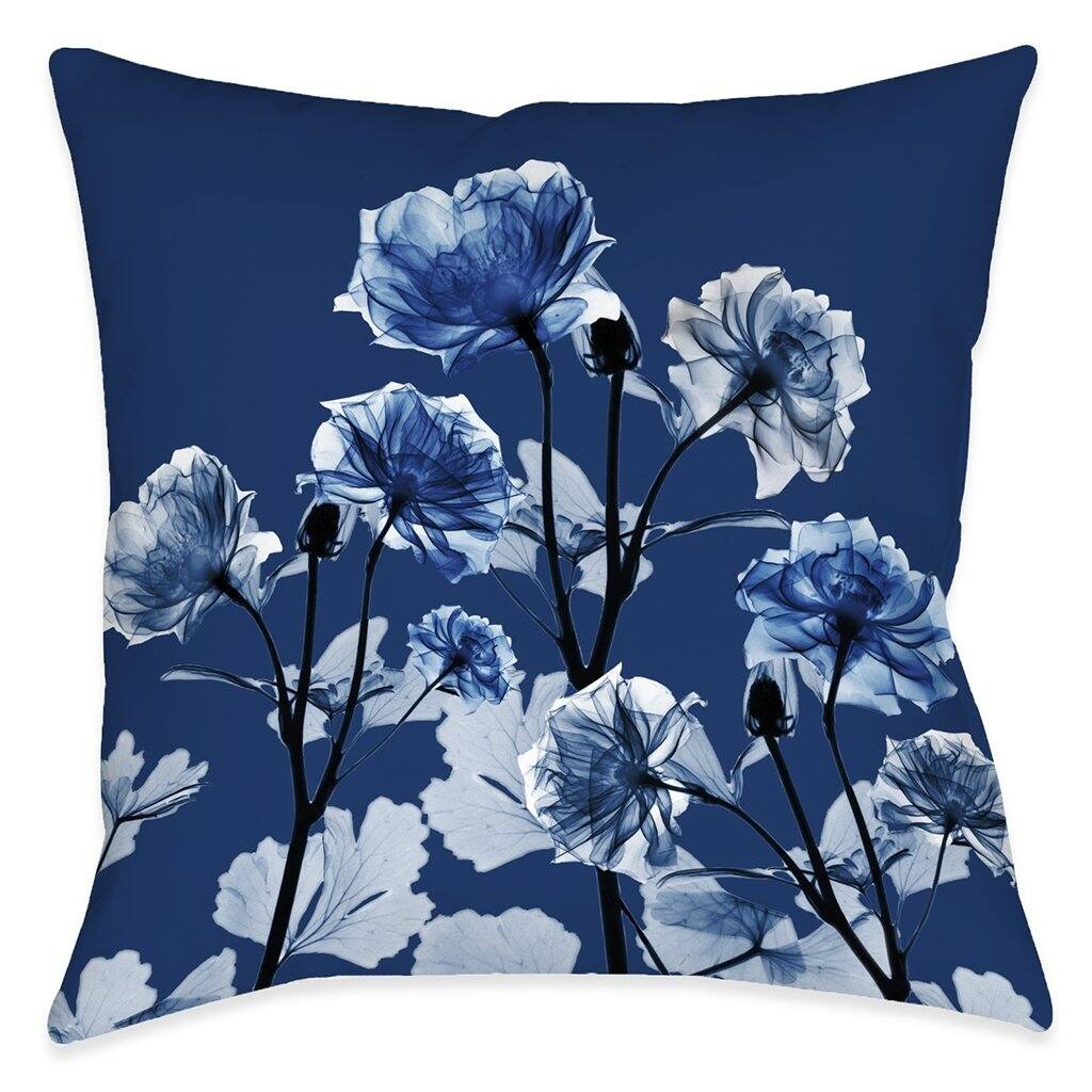 Bloomed Indigo X-Ray Indoor Pillow