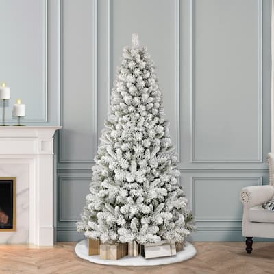 Puleo International 6' Flocked Virginia Pine Artificial Christmas Tree