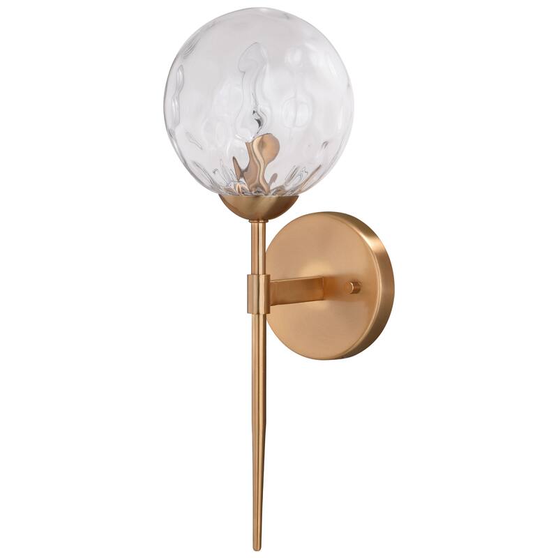 Olson 1 Light Mid-Century Modern Wall Sconce Clear Globe Glass - 6-in. W x 16.5-in. H x 7-in. D