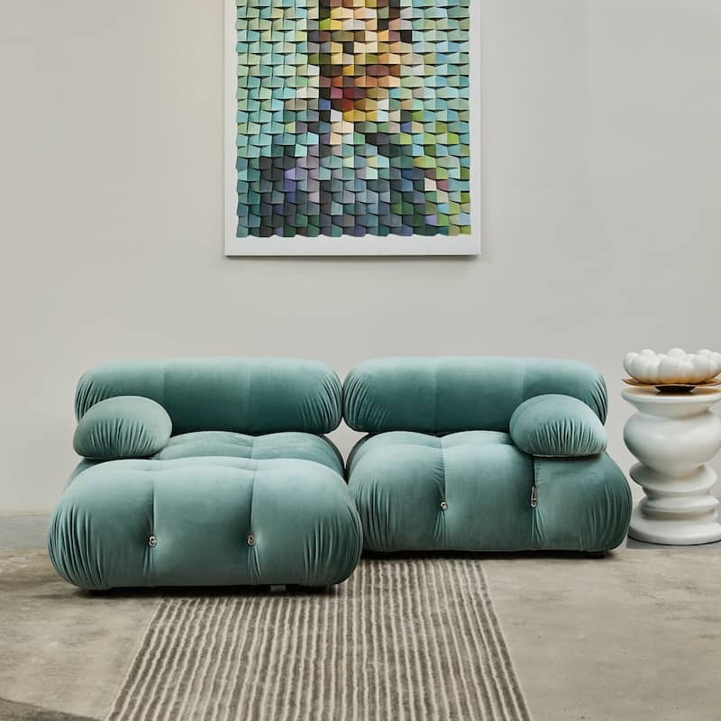 Daimion 3 Pieces Upholstered Sectional - Tiffany Blue