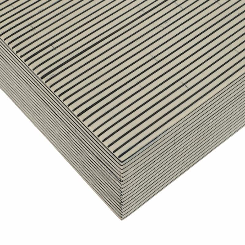 Resin Wood Storage Boxes Contemporary Design (Set of 3) - 4", 3" White - 12" x 8" x 4"