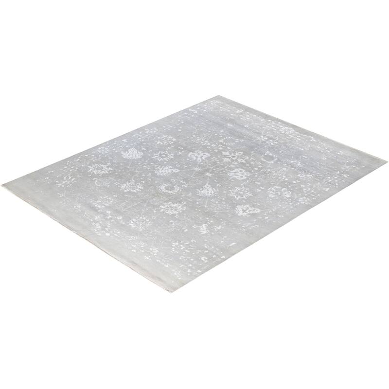Ikat One-of-a-Kind Hand-Knotted Area Rug, Gray - 8' 0" x 10' 2"