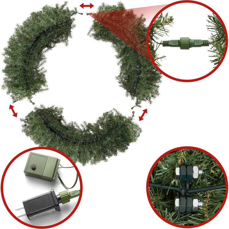 Green Fir Artificial Holiday Christmas Wreath Holiday Décor