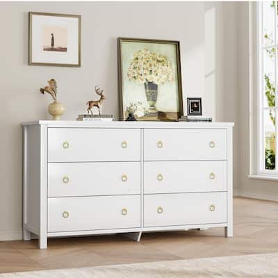 6 Dresser for Bedroom, Drawer Dresser with Storage Freestanding, Wooden Closet Storage Chest for Living Room