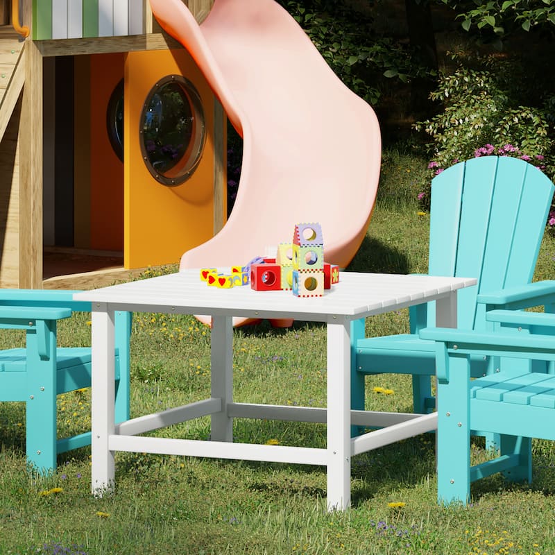 Polytrends Laguna Kids Outdoor 31" Square Poly Dining Table