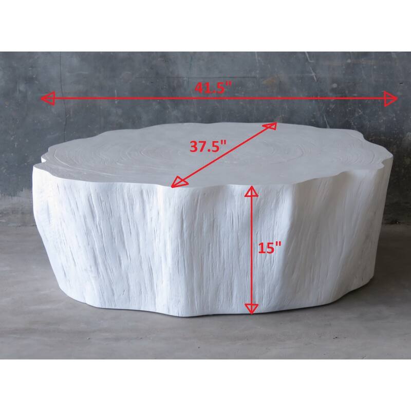 Wood Edge Coffee Accent Table - 41.5" - White