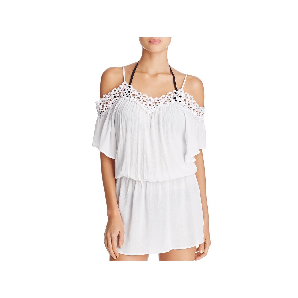 cold shoulder swim cover up