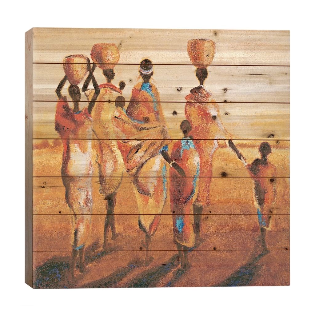 Mères et Enfants Print On Wood by Jaques Beaumont - Multi-Color