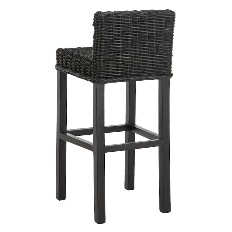SAFAVIEH Tana -30 Inch Thomas Indoor Wicker Brown Bar Stool - 17.7" x 17.7" x 37.4" - 18Wx18Dx37H