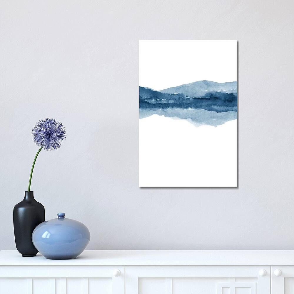 iCanvas "Watercolor Landscape X Navy Blue - 2/2" by Nouveau Prints Canvas Print