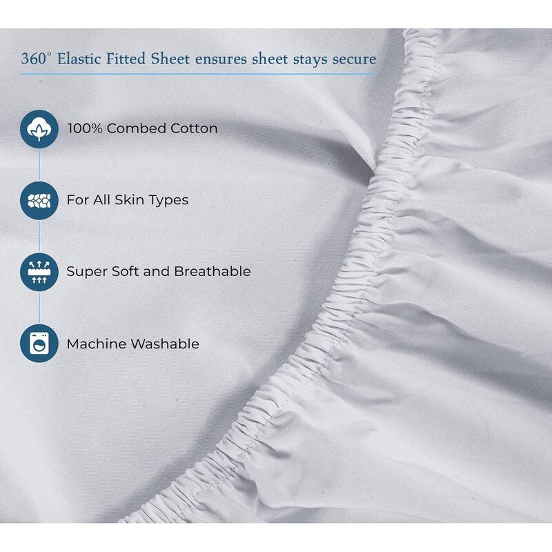 Royale Linen 400 Thread Count Cotton 4 Piece Sateen Sheet Set