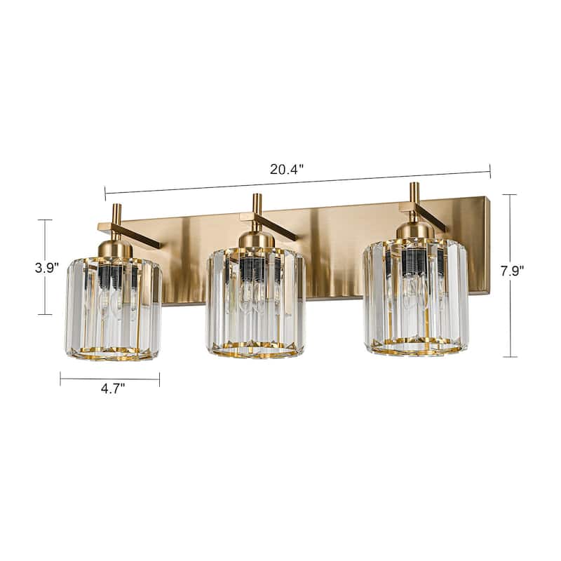 Mid-Century Modern Dimmable Bathroom Vanity Light Crystal Glass Wall Sconce