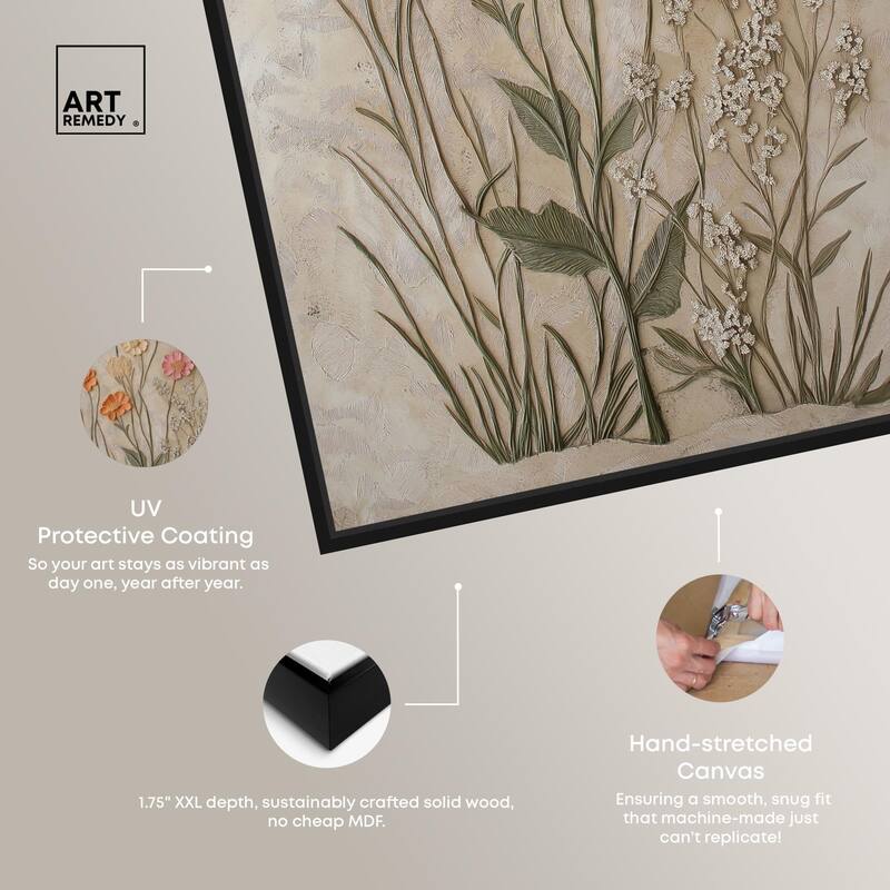 Sculpted Flora Frieze IV Canvas by Art Remedy