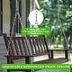 preview thumbnail 11 of 38, VEIKOUS 4 ft. Outdoor Wood Hanging Patio Porch Swing with Chains for 2 Person
