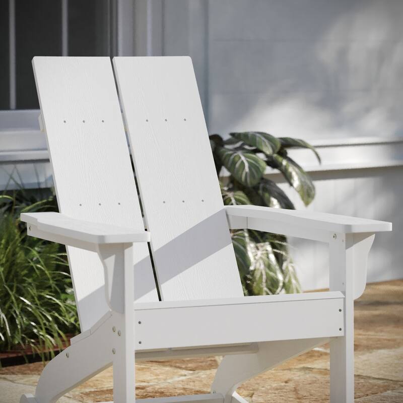 Indoor/Outdoor modern 2-Slat Adirondack Poly Resin Rockers - Set of 2