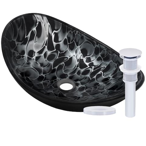 Miseno MNO-G1308210 Oval 21-1/2" Tempered Glass Vessel Bathroom Sink