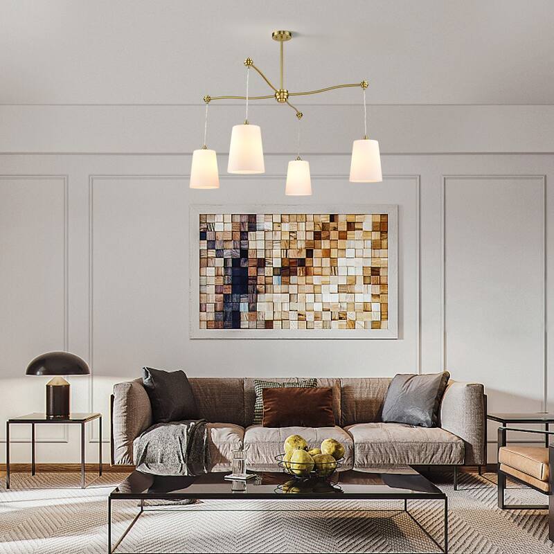 Light Society Llie Chandelier - Brushed Brass/Opal