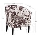 preview thumbnail 3 of 7, Andrew Barrel Brown and White Cow Print Club Chair