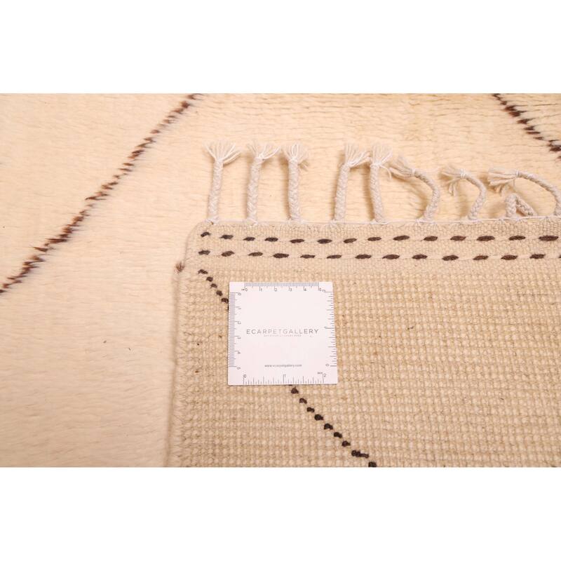 ECARPETGALLERY Hand-knotted Pak Finest Marrakesh Cream Wool Rug - 6'10 x 9'10