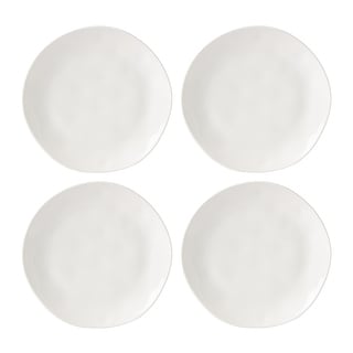 Lenox Bay Colors Set Di 4 Piatti Piani In Porcellana - Grigio, 25 Cm Di Diametro, Lavabili In Lavastoviglie E Microonde
