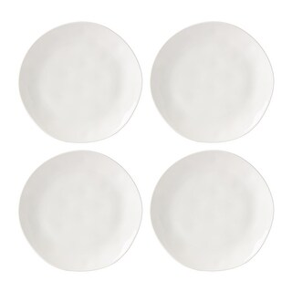 Lenox Bay Colors Set Di 4 Piatti Piani In Porcellana - Grigio, 25 Cm Di Diametro, Lavabili In Lavastoviglie E Microonde