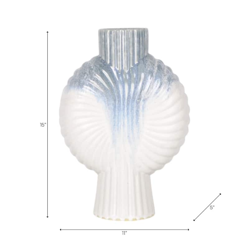 Ceramic Decorative Vase Gradient Glaze Capri Style Shell Design